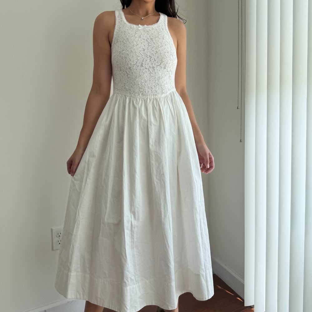 For Love and Lemons Dress Small White Lace Minimalist Sundress Romantic Mandy - Picture 4 of 13